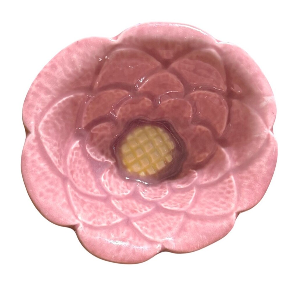 Vintage TIC Treasure Craft Pink Cactus Flower Bowl Saguaro California‎ Pottery